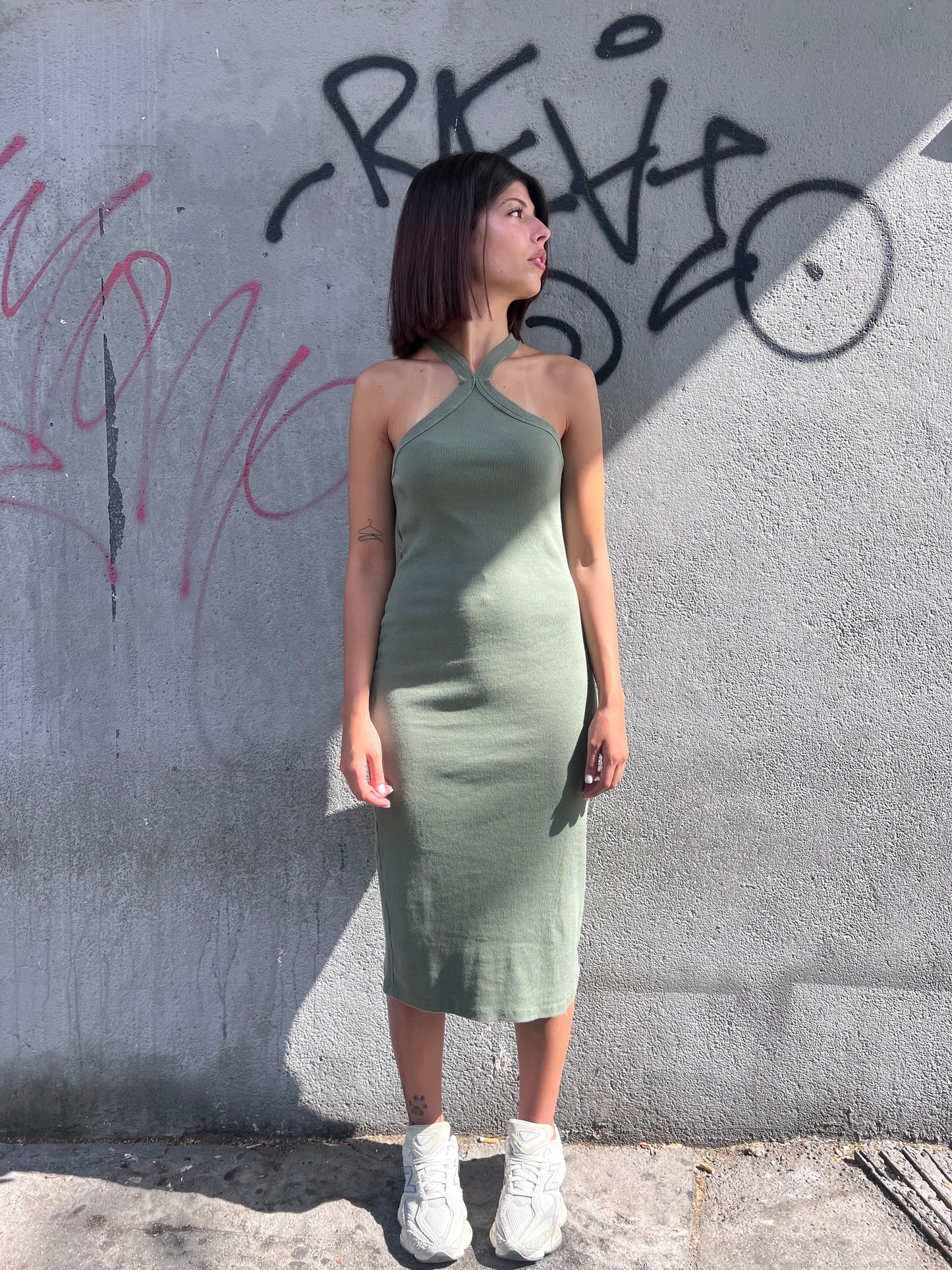 SUSY MIX ABITO MIDI COSTINE SCOLLO INCROCIO MUSA VERDE