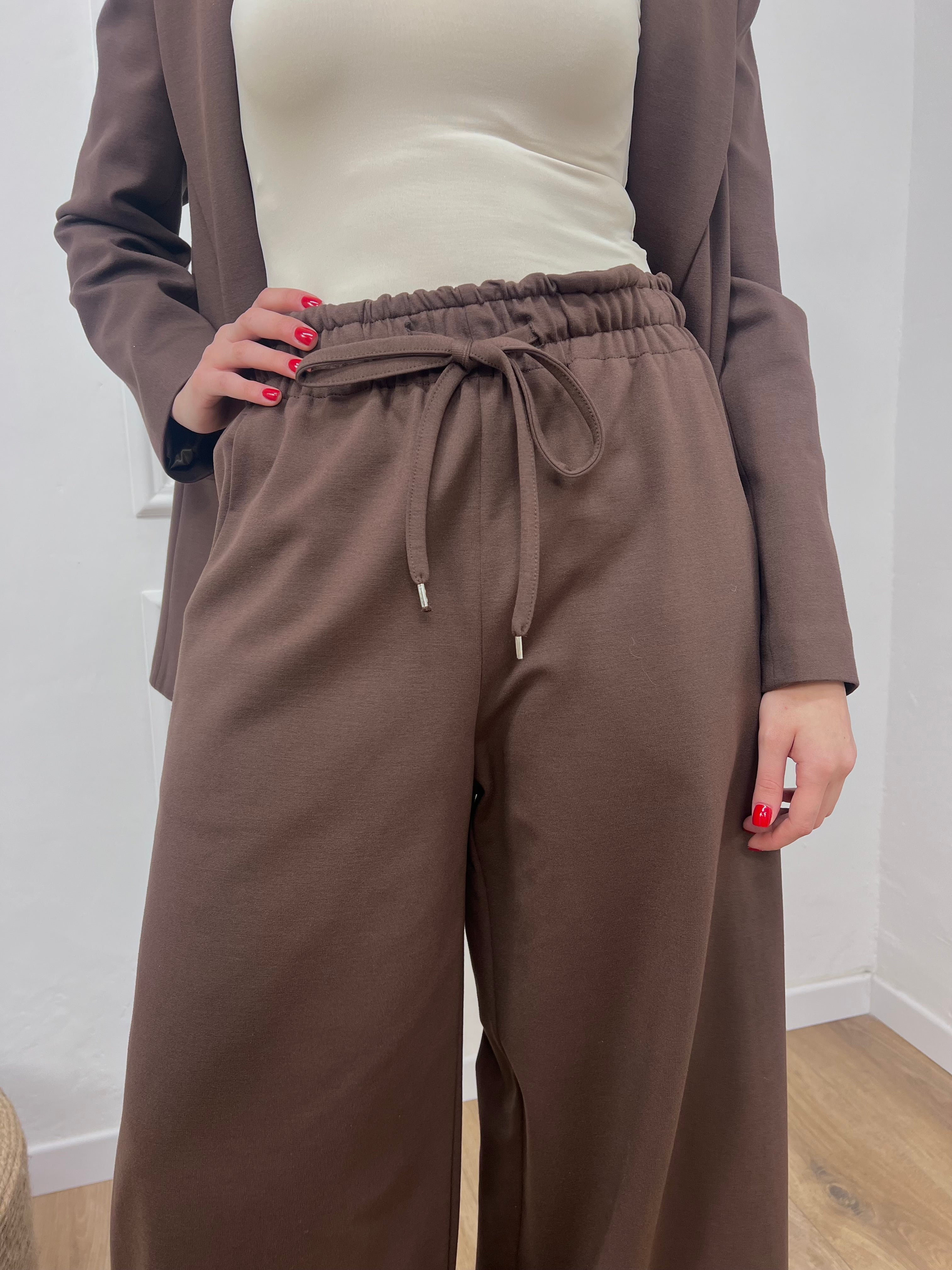 PANTALONE PALAZZO PUNTO MILANO CIOCCOLATO MOTEL