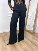 PANTALONE PALAZZO FLUIDO MARTA NERO SUSY MIX