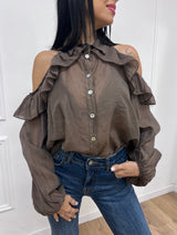 BLUSA CUT OUT ROUCHES ALENA NUTELLA SUSY MIX