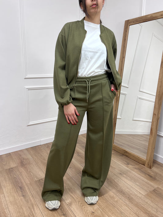 SUSY MIX COMPLETO SCUBA FELPA & PANTALONE YLENIA MILITARE
