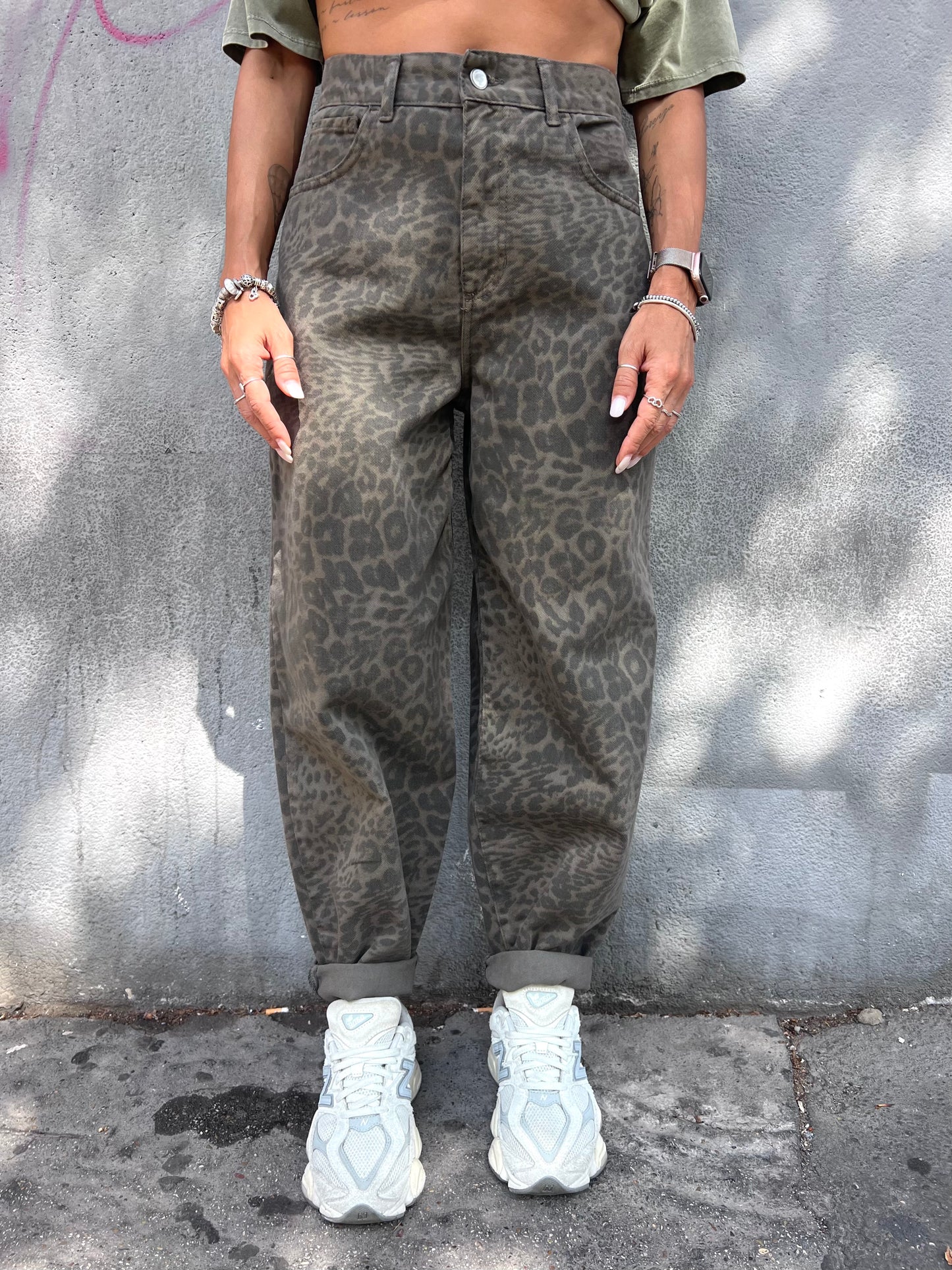 SUSY MIX DENIM BALLON MACULATO GRIGIO