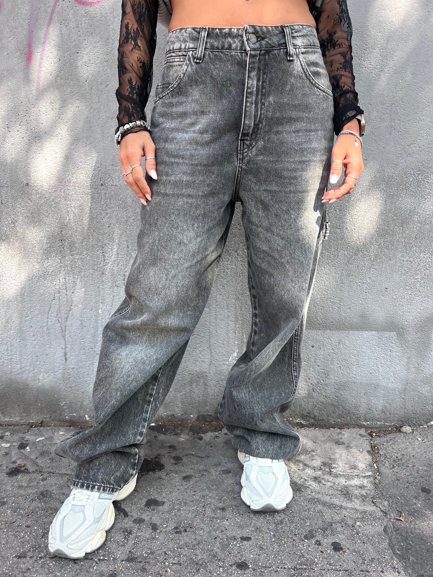 SUSY MIX DENIM PALAZZO WORK CAROL ASFALTO