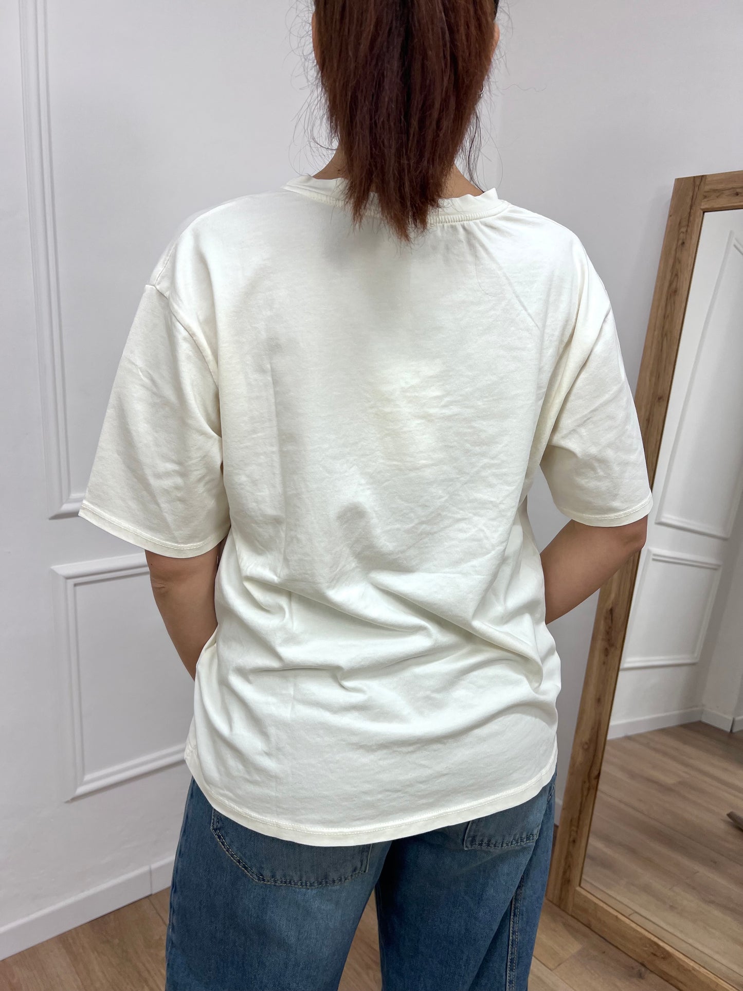 SUSY MIX T-SHIRT M/C GIROCOLLO “DARLING” LATTE