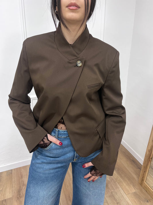 SUSY MIX GIACCA CORTA BOTTONE ASIMMETRICO NALA MORO