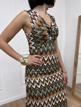ABITO LUNGO CROCHET SCOLLO INCROCIO MISSONI SUSY MIX