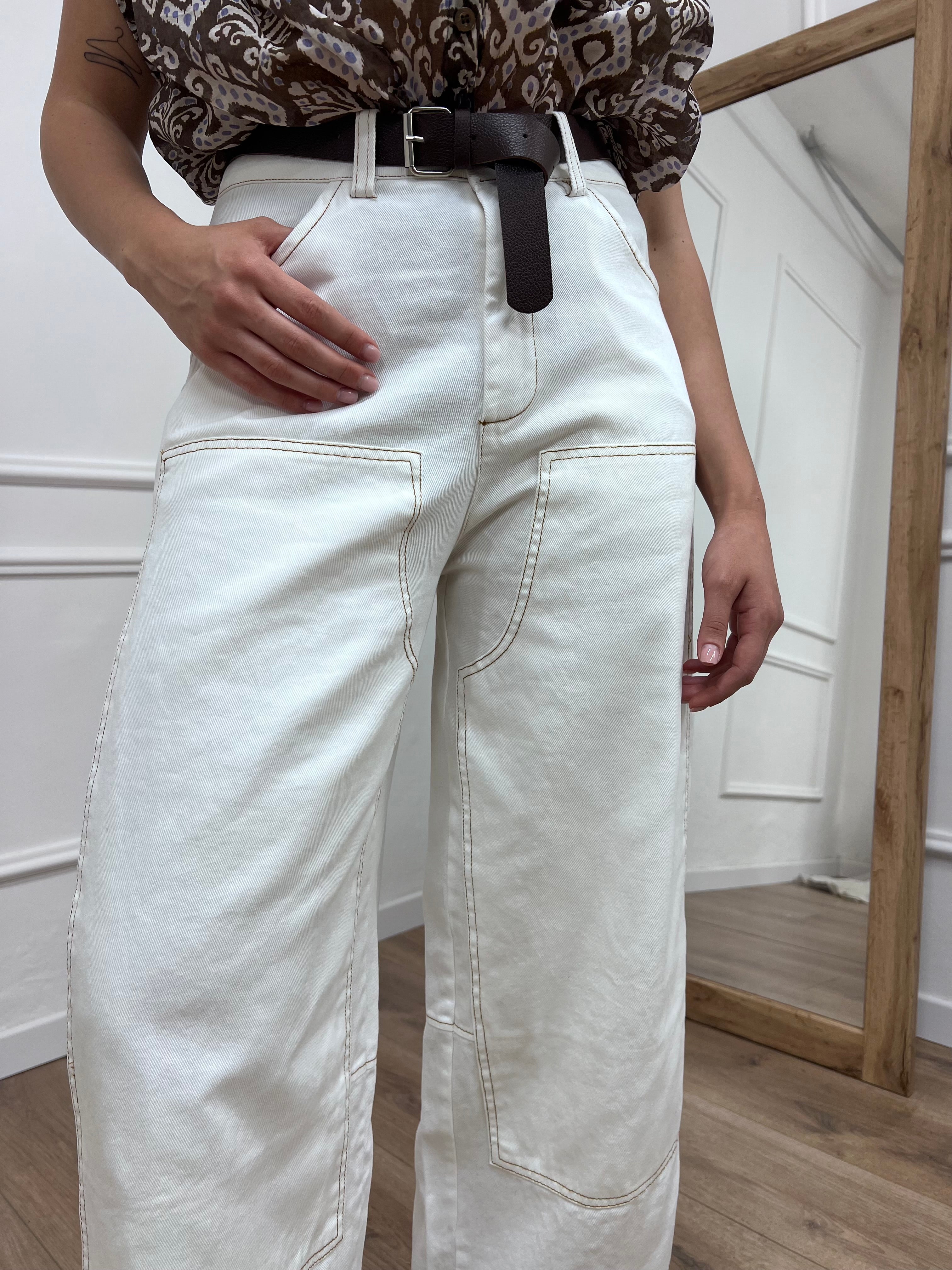 PANTALONE DENIM BULL OSAKA BIANCO SUSY MIX