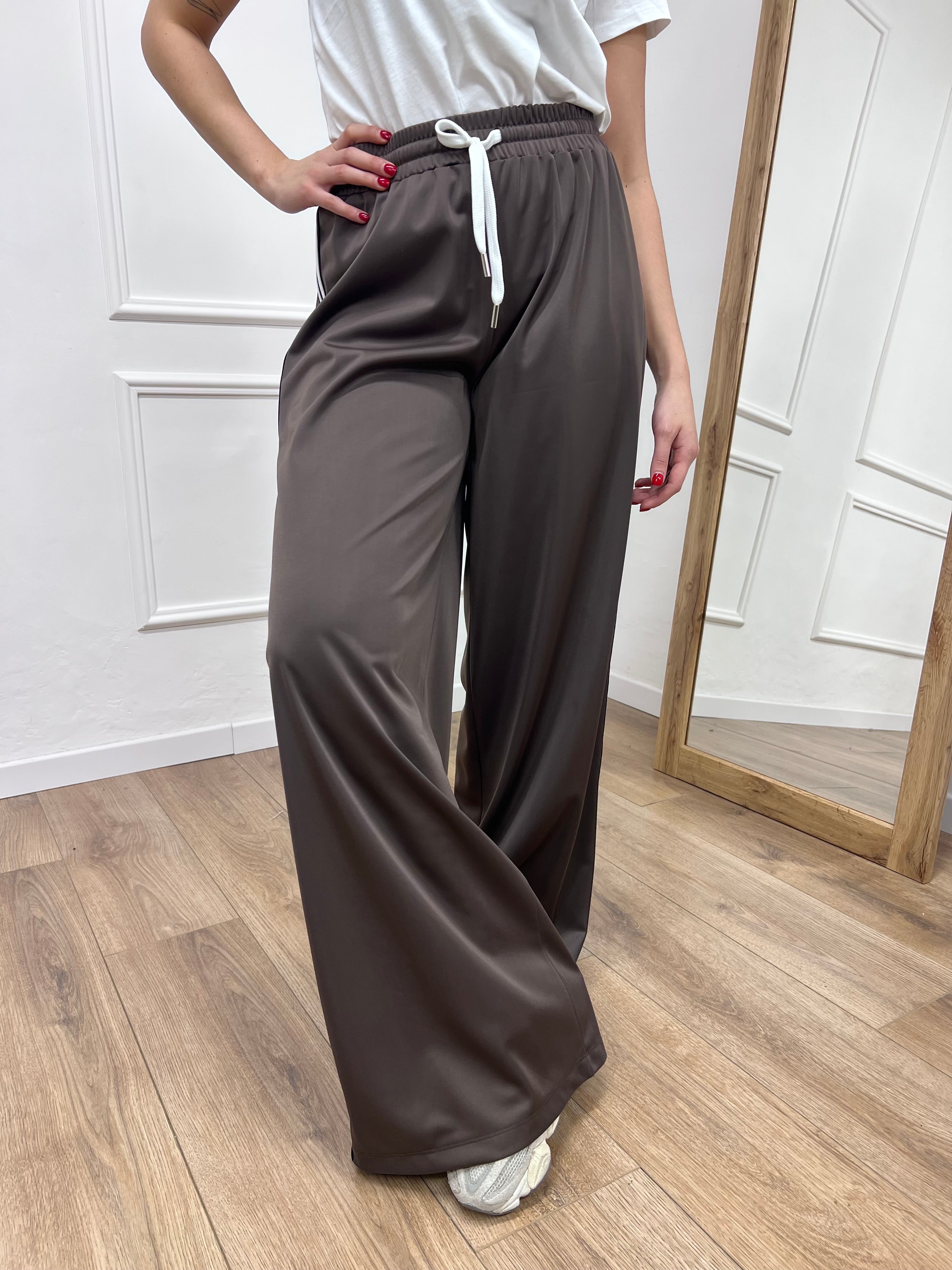 PANTALONE PALAZZO ACETATO BANDE JOSY MORO SUSY MIX