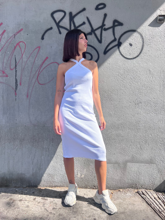 SUSY MIX ABITO MIDI COSTINE SCOLLO INCROCIO MUSA BIANCO