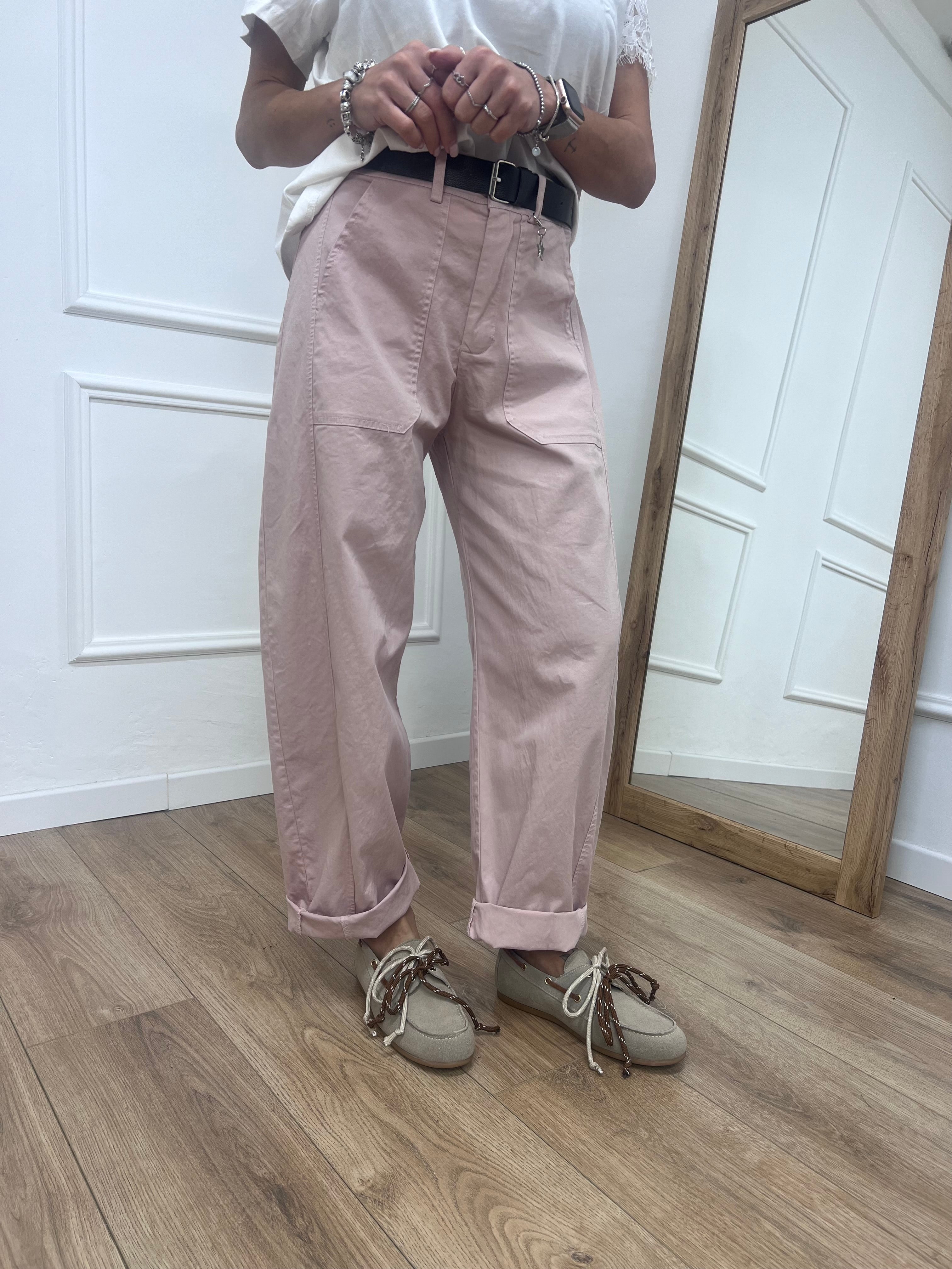 PANTALONE COTONE BALLON  STELLINA ROSA SUSY MIX