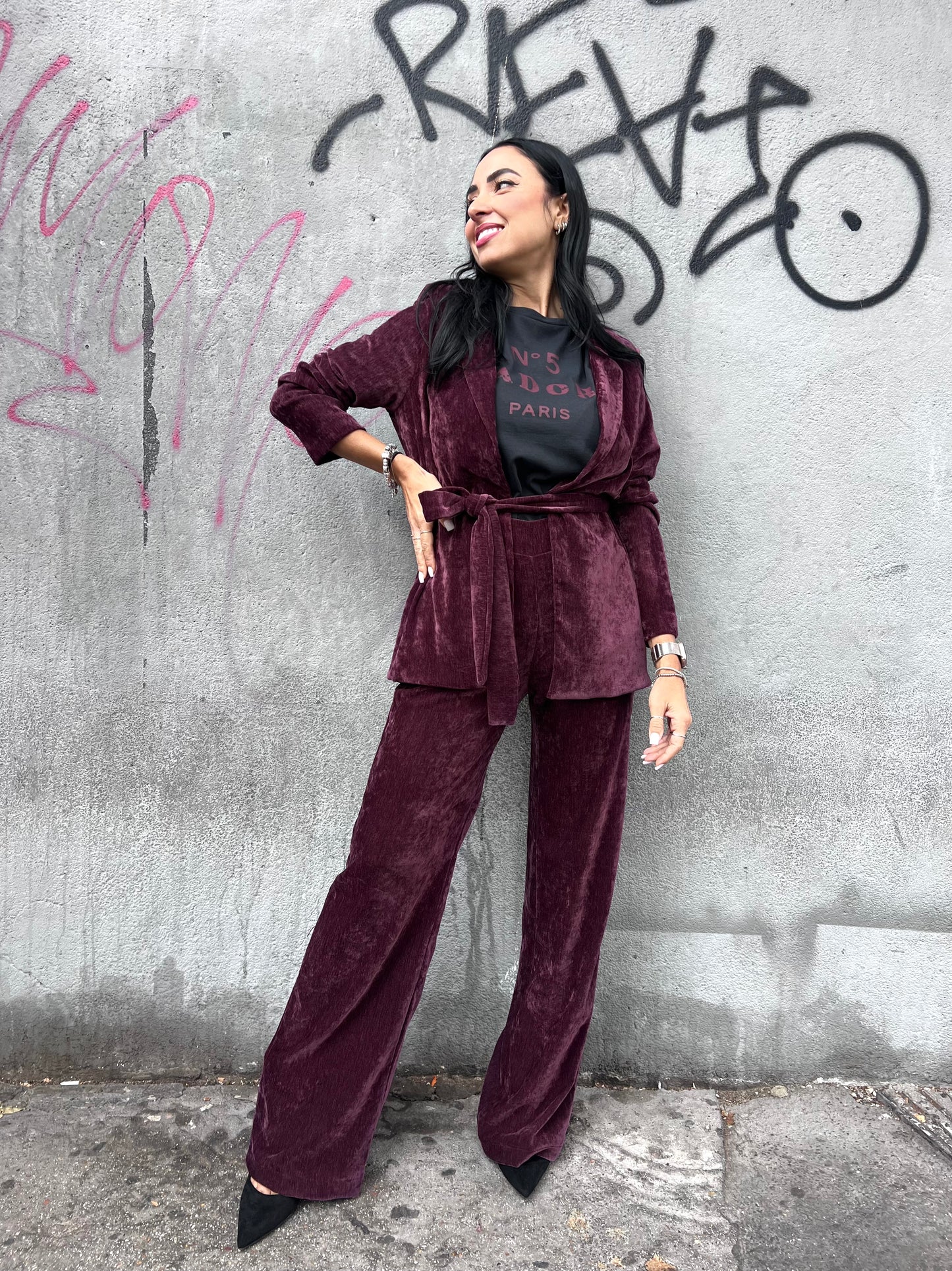 SUSY MIX COMPLETO GIACCA FUSCIACCA & PANT CINIGLIA VINO