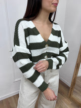 CARDIGAN FILO RIGATO BOTTONI CHIARA MILIRARE SUSY MIX