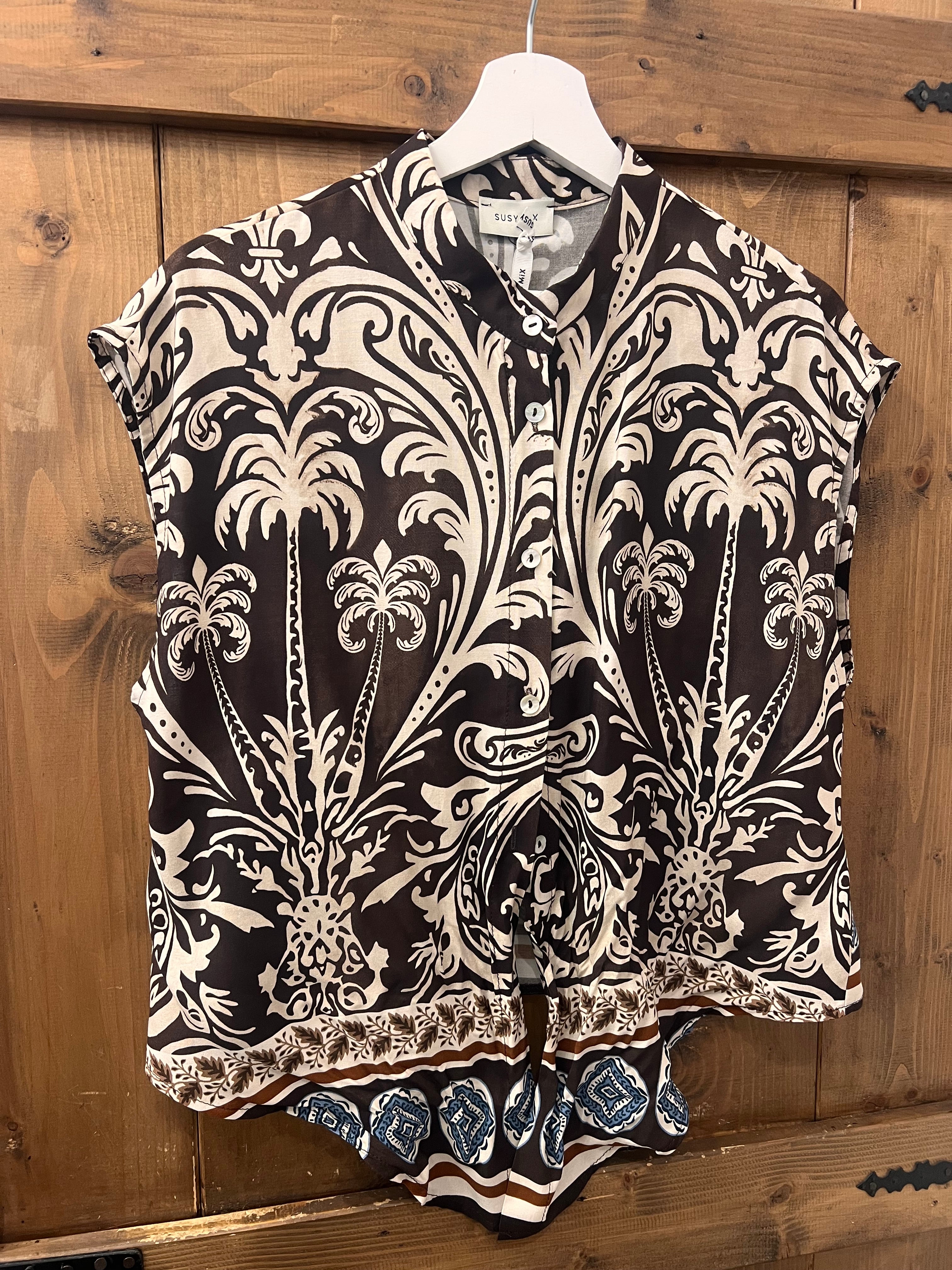 BLUSA SMANICATA FANTASIA TROPICALE MORO SUSY MIX