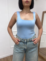 CANOTTA SCOLLO QUADRO JERSEY IRMA CIELO SUSY MIX