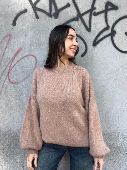 SUSY MIX MAGLIA OVER MOHAIR MANICA PALLONCINO  MIA