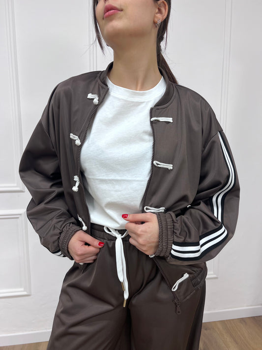 SUSY MIX FELPA ALAMARI CON BANDE JOSY MORO