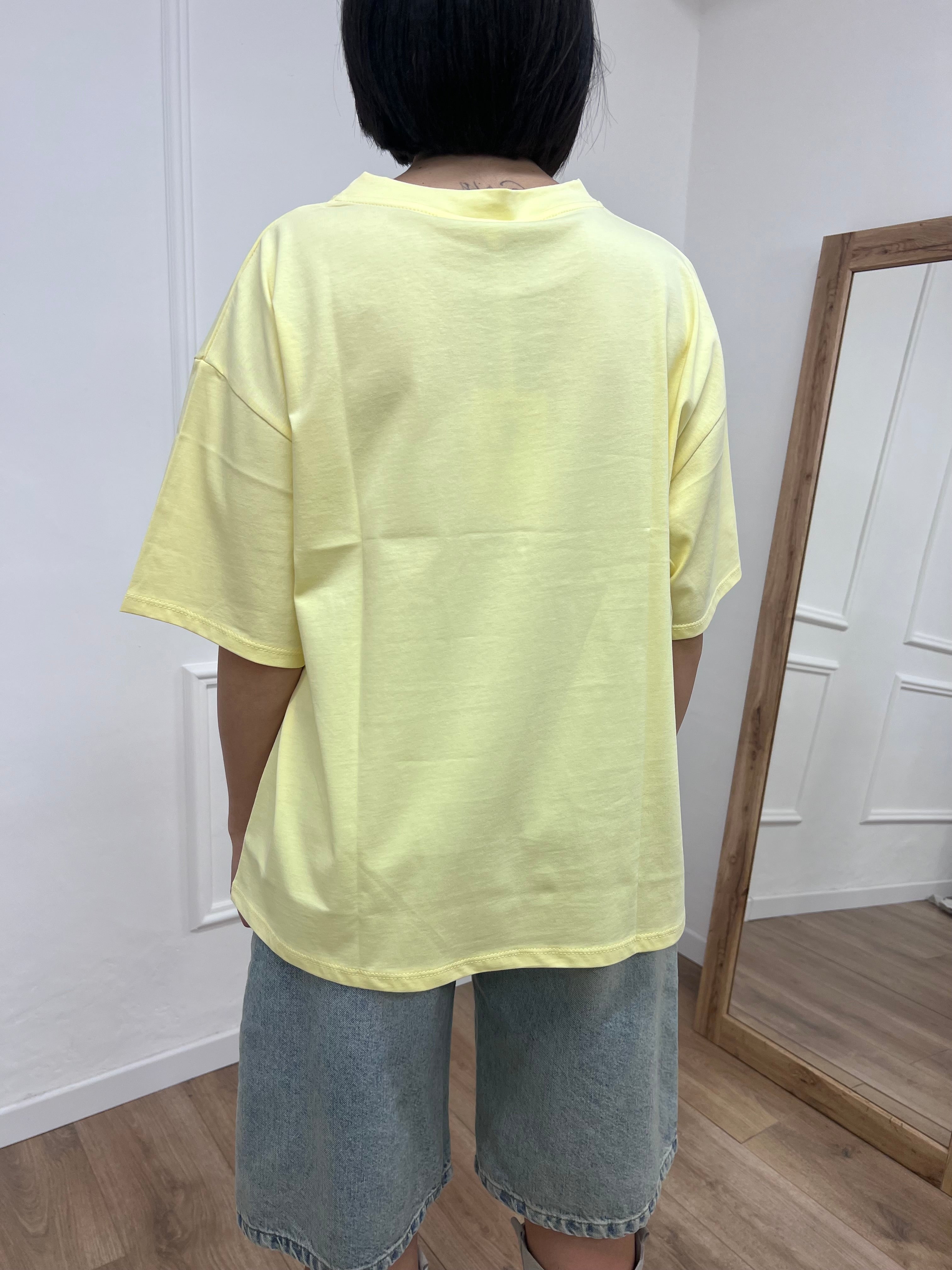 T-SHIRT M/C OVER BASIC NATALIA GIALLO SUSY MIX