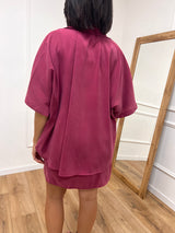 CAMICIA OVER M/C CUPRO TASCA PAILLETTES AMARENA SUSY MIX