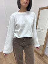 T-SHIRT GIROCOLLO MANICA CAMPANA LATTE SUSY MIX