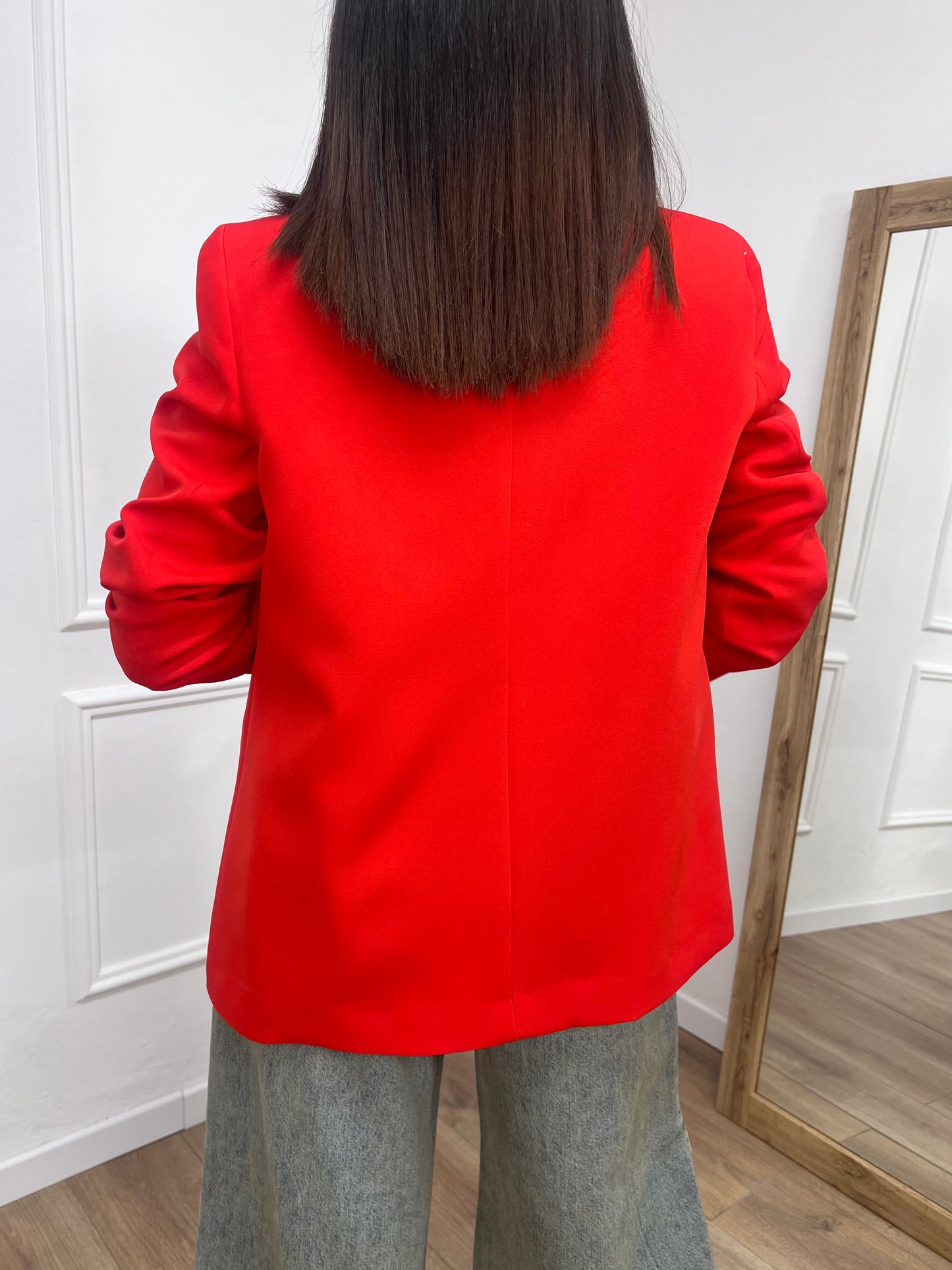 SUSY MIX GIACCA MONOPETTO BASIC UN BOTTONE ARIA ROSSO