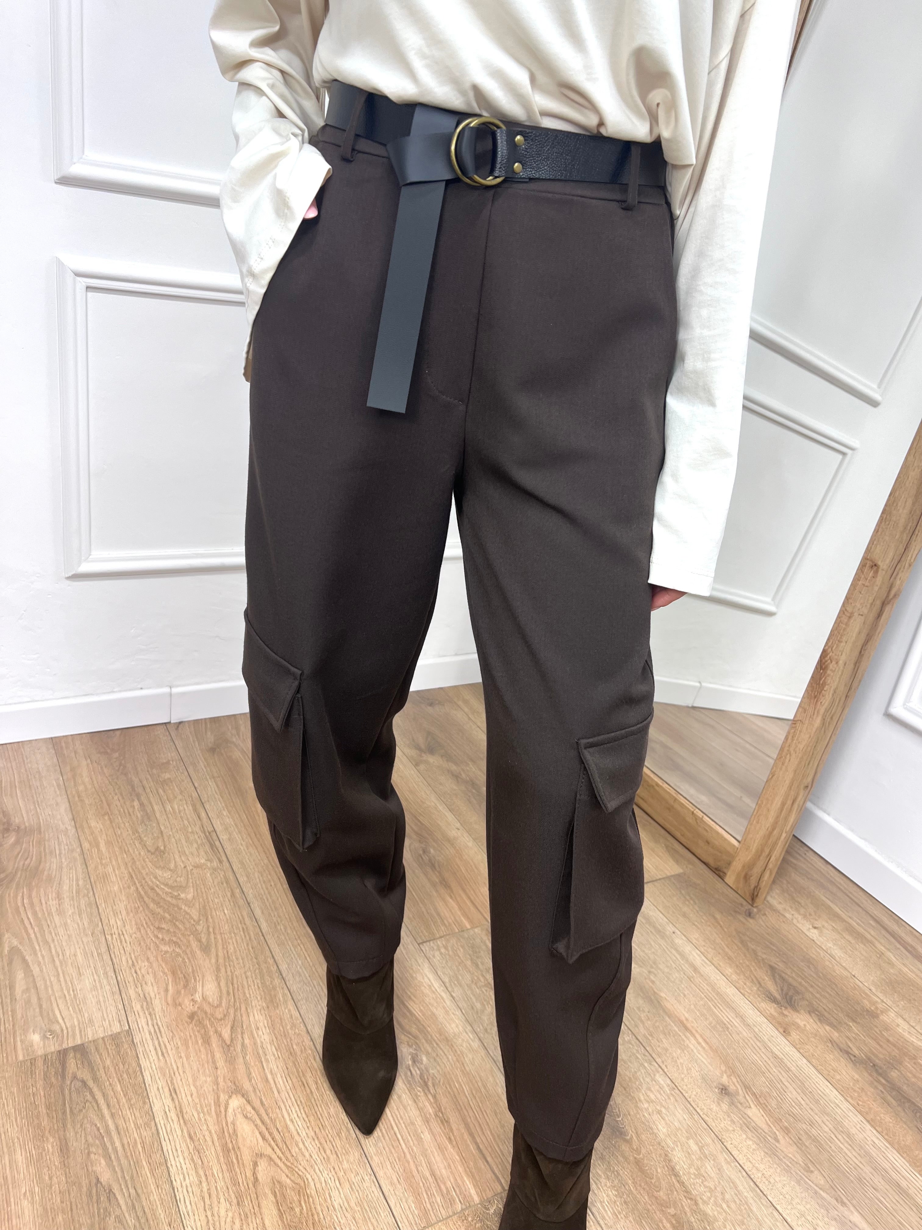 PANTALONE OVETTO CARGO MORO SUSY MIX