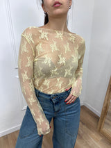 MAGLIA PIZZO MANICOTTI ROBERTA GIALLO SUSY MIX