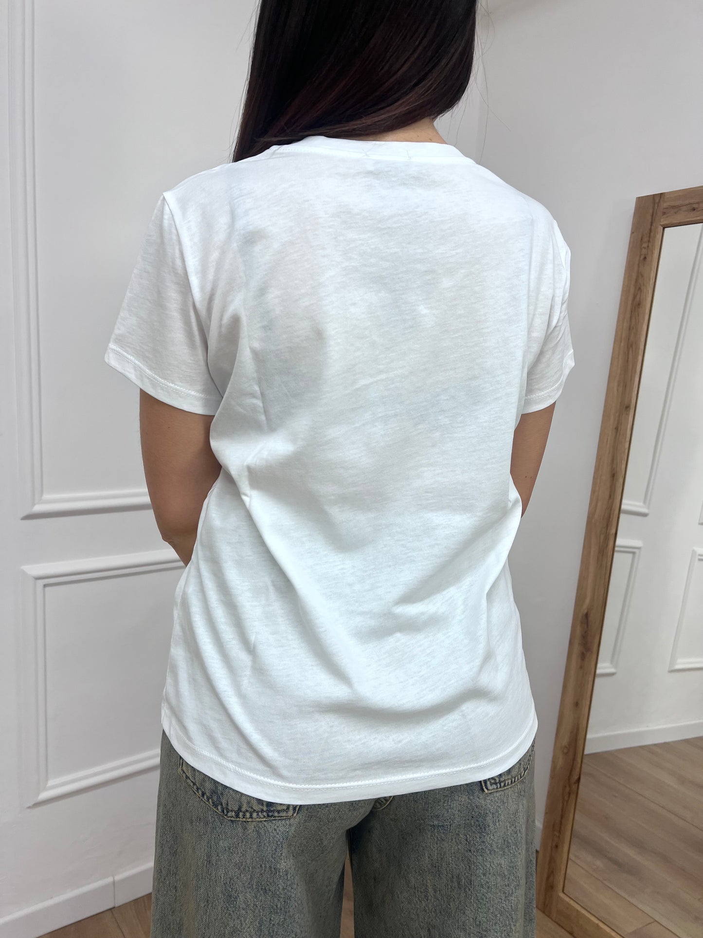 SUSY MIX T-SHIRT M/C BASIC “. BASSOTTO” BIANCO