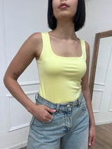 CANOTTA SCOLLO QUADRO JERSEY IRMA GIALLO SUSY MIX