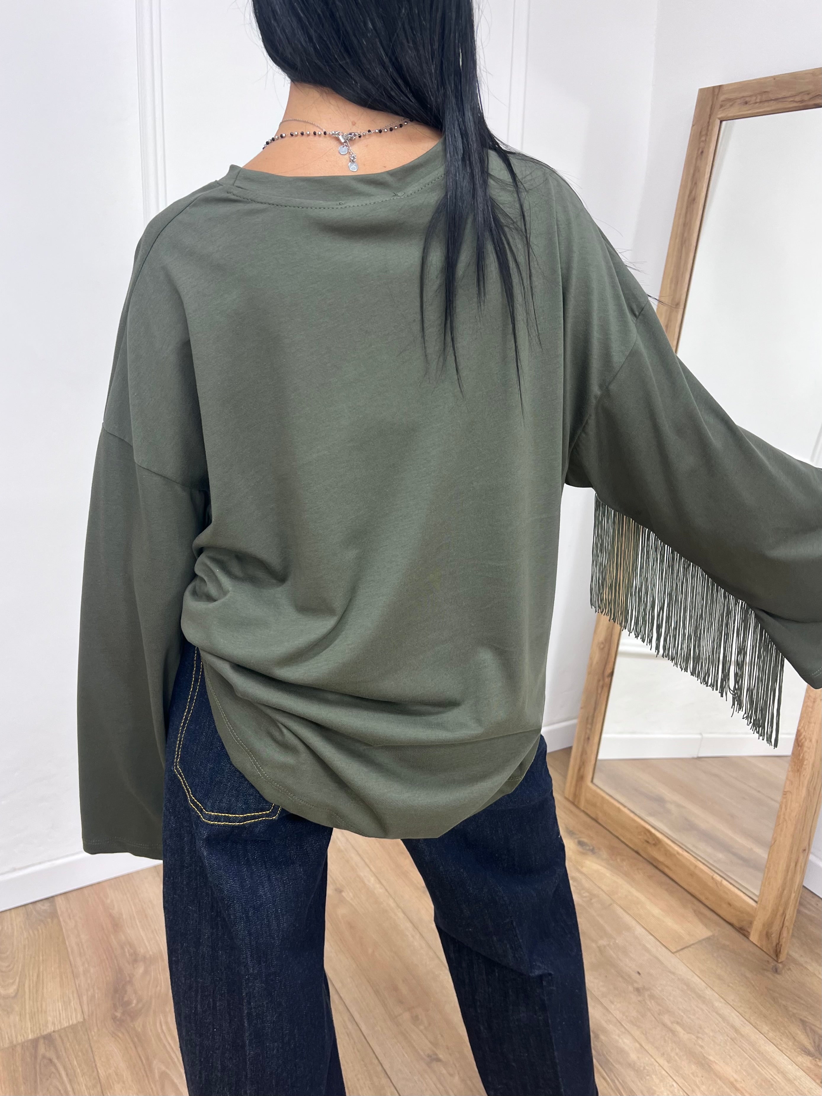 MAGLIA GIRO MANICA CAMPANA FRANGE MILITARE MOTEL