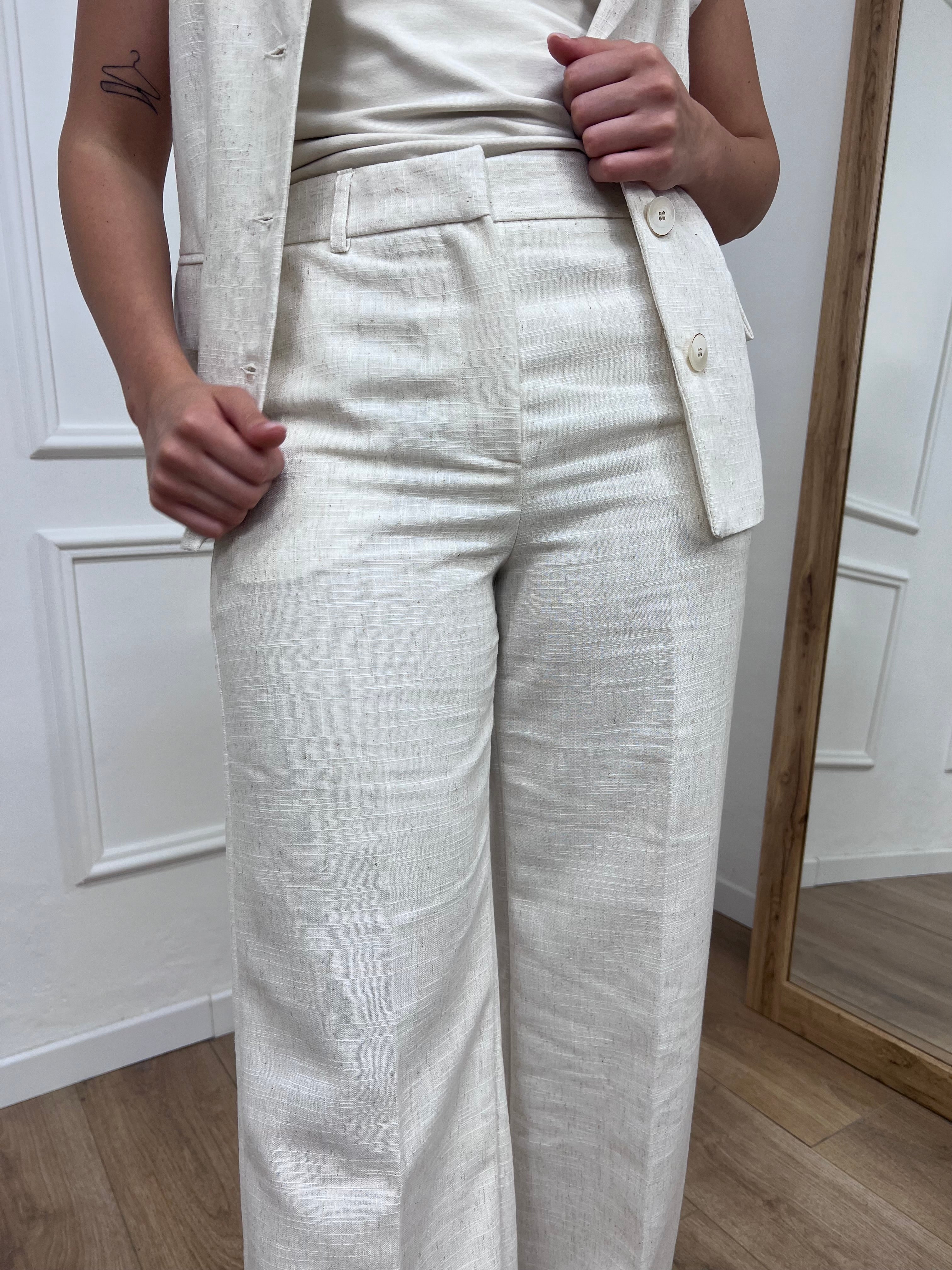 PANTALONE FULL LENGHT LINO NORA LATTE MOTEL