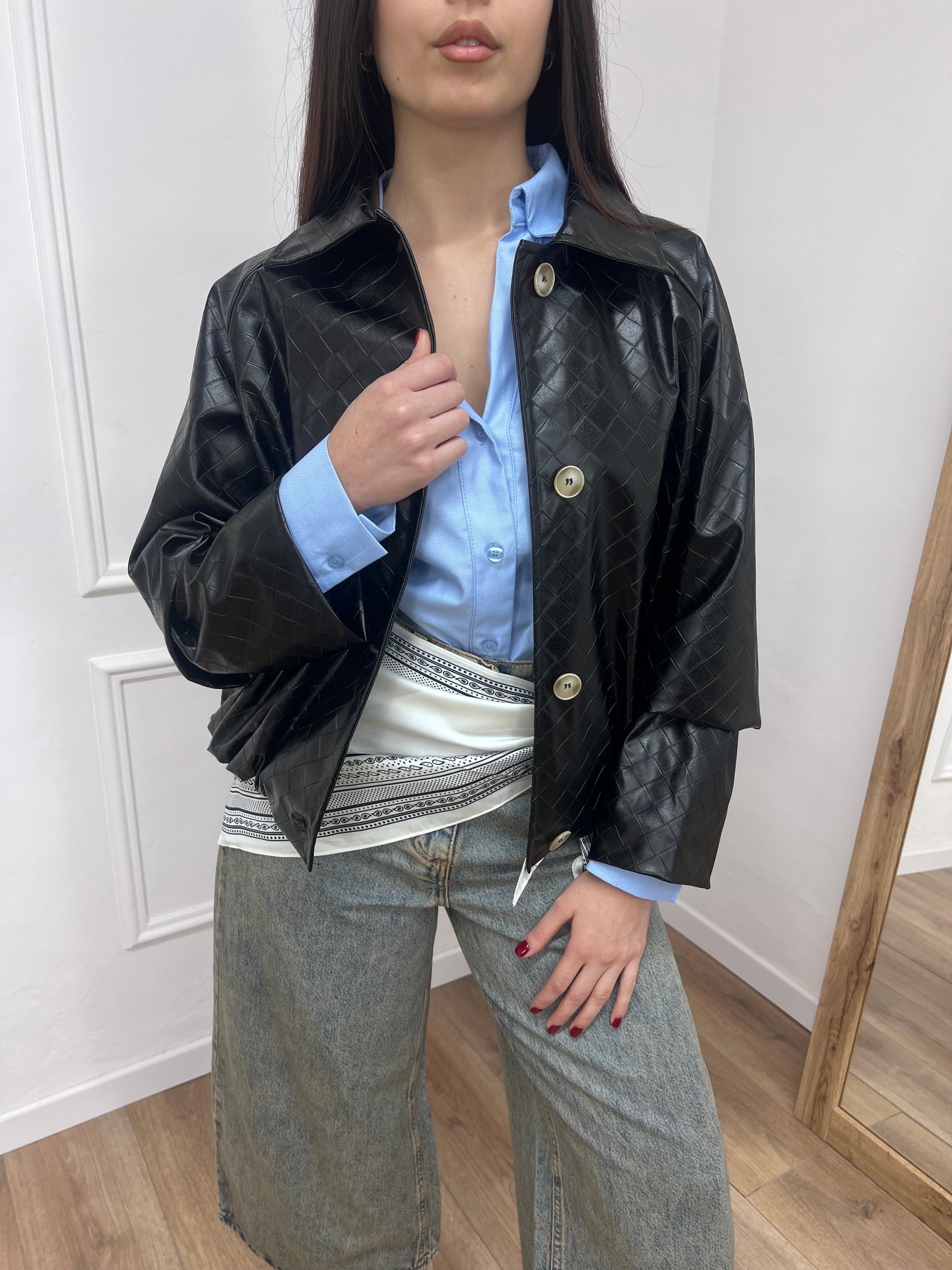 BOMBER ECO TRAMA INTRECCIATA BOTTEGA NERO SUSY MIX