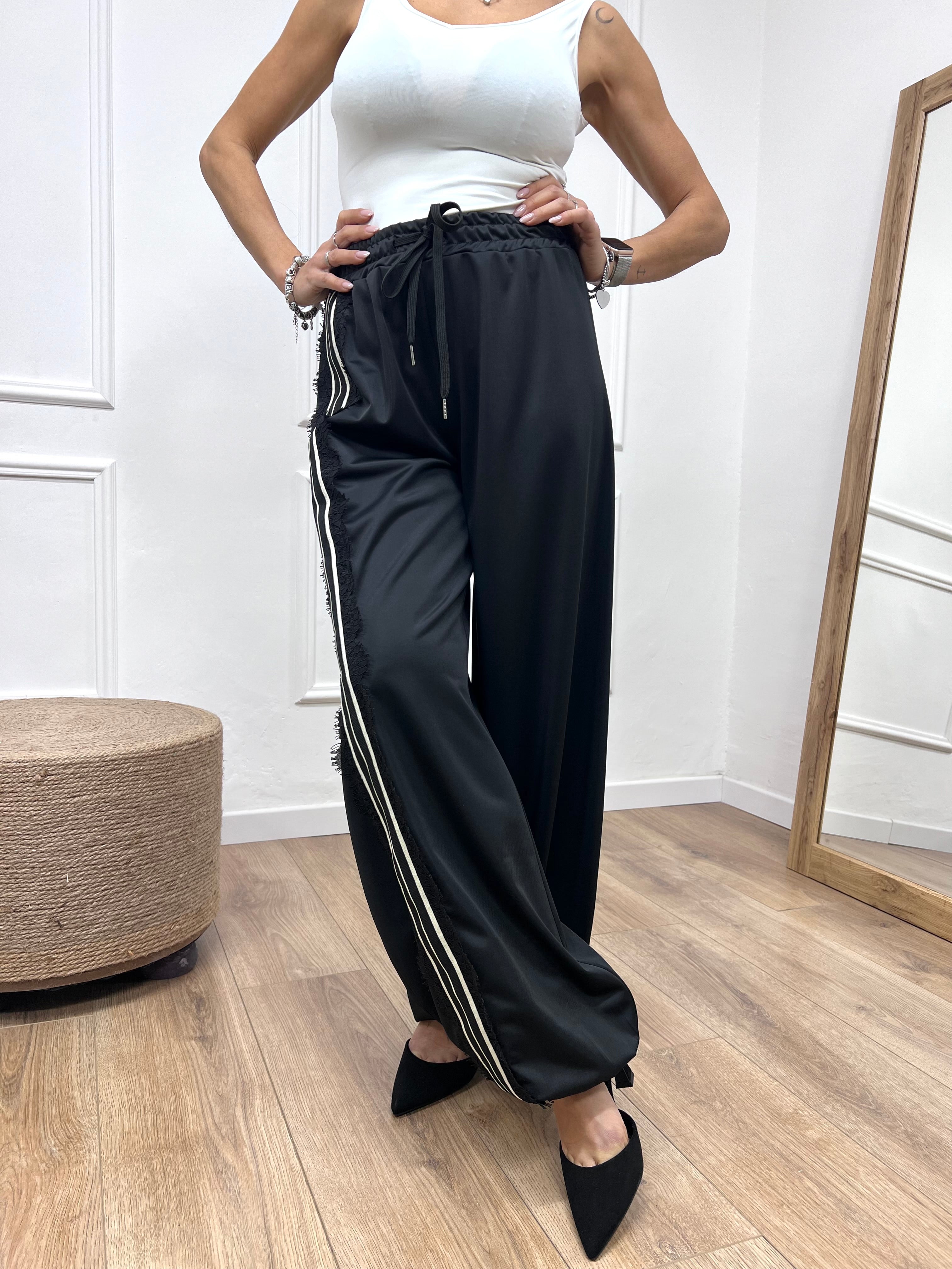 PANTALONE BALLON BANDA & PIZZO DAIANA NERO SUSY MIX