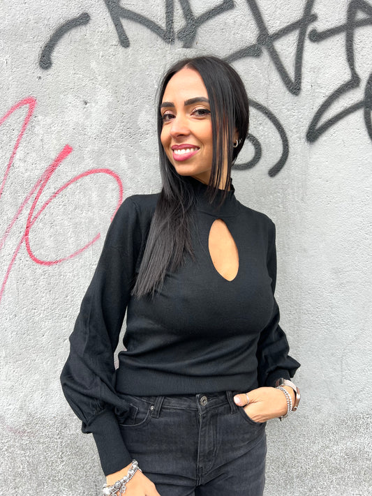 SUSY MIX MAGLIA LUPETTO GOCCIA MATILDE NERO