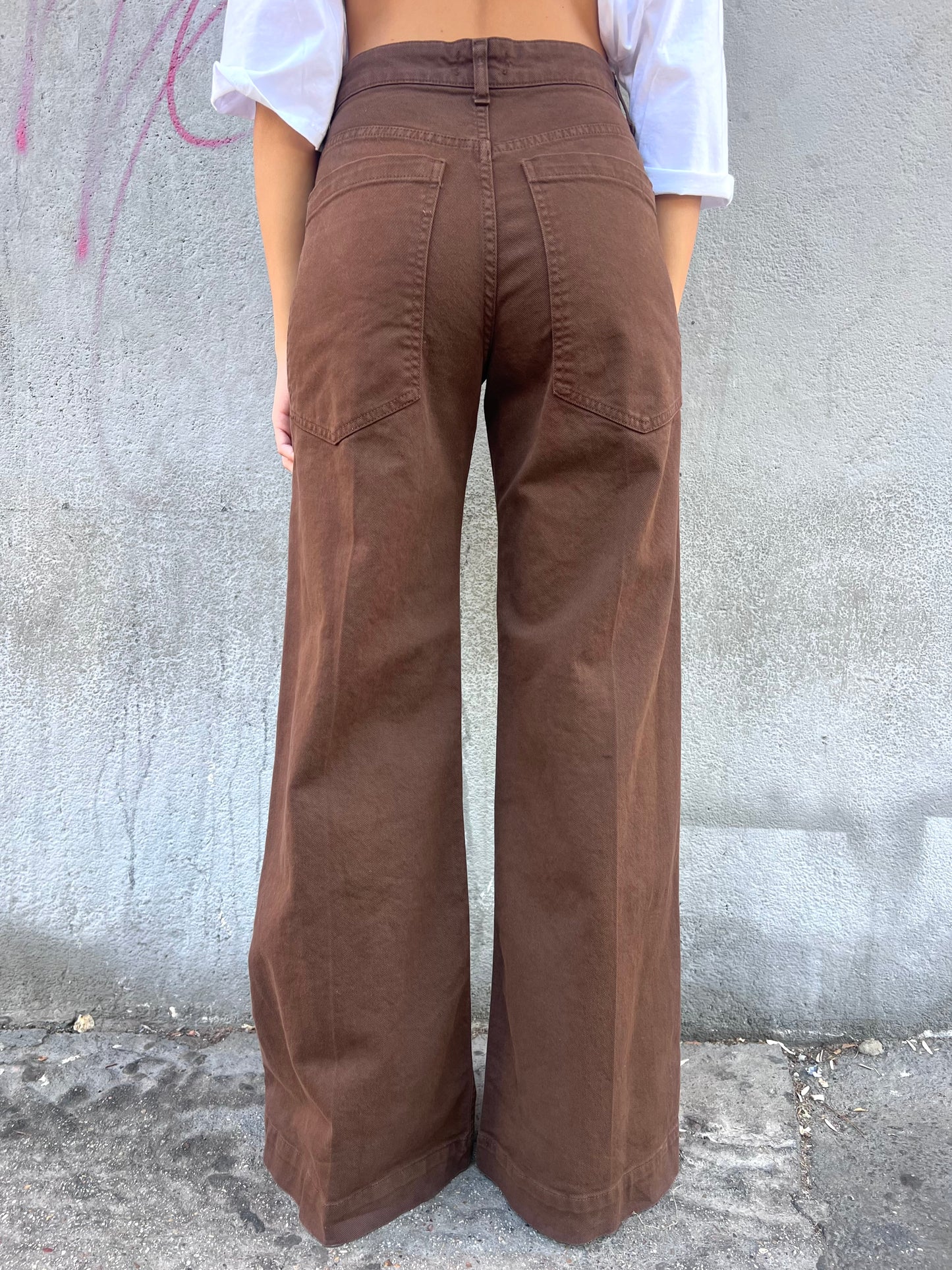 SUSY MIX PANTALONE  VITA ALTA PALAZZO BELLA CACAO