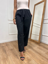 PANTALONE LACCIO TELA PARACADUTE NERO MOTEL