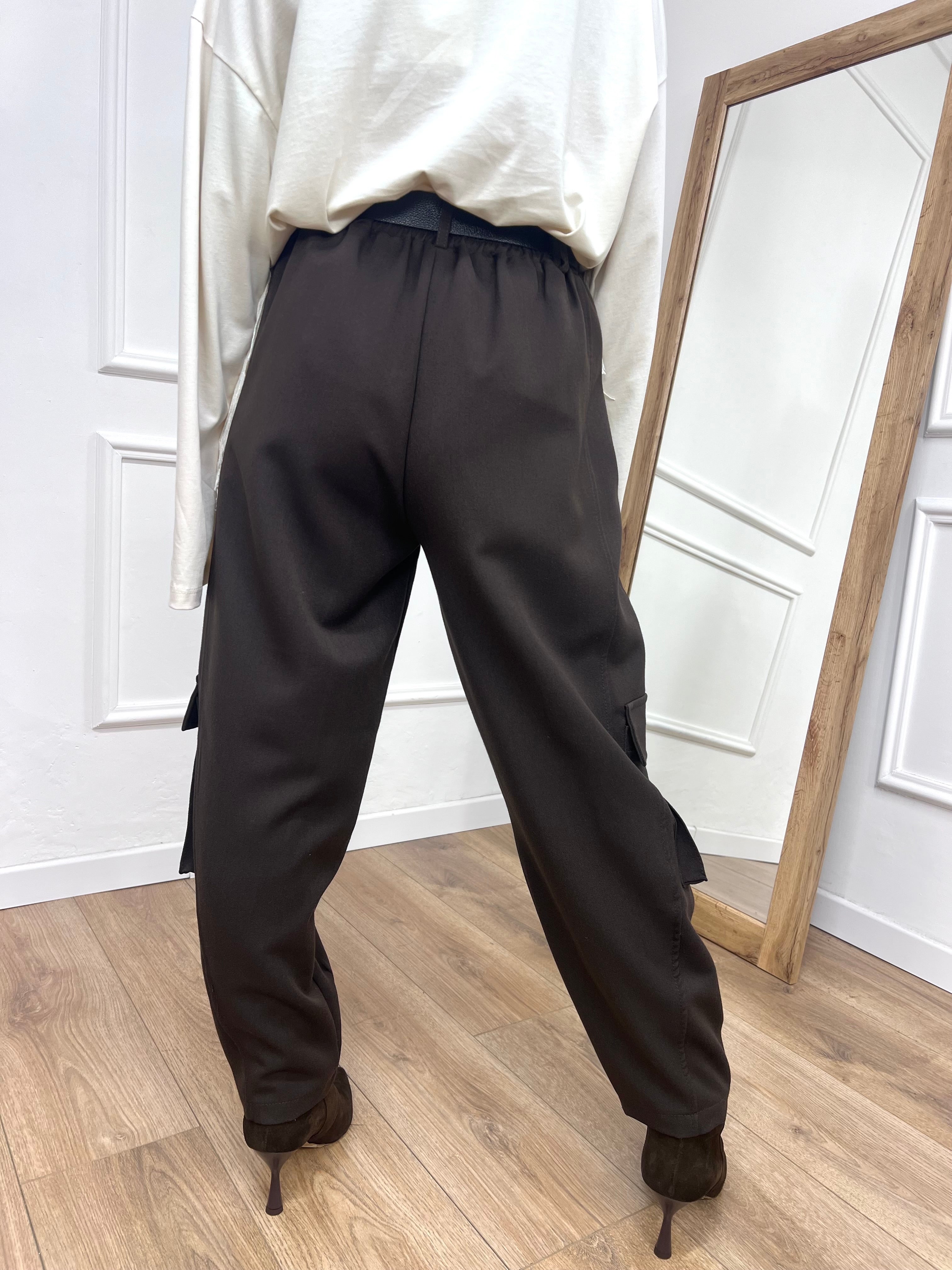 PANTALONE OVETTO CARGO MORO SUSY MIX