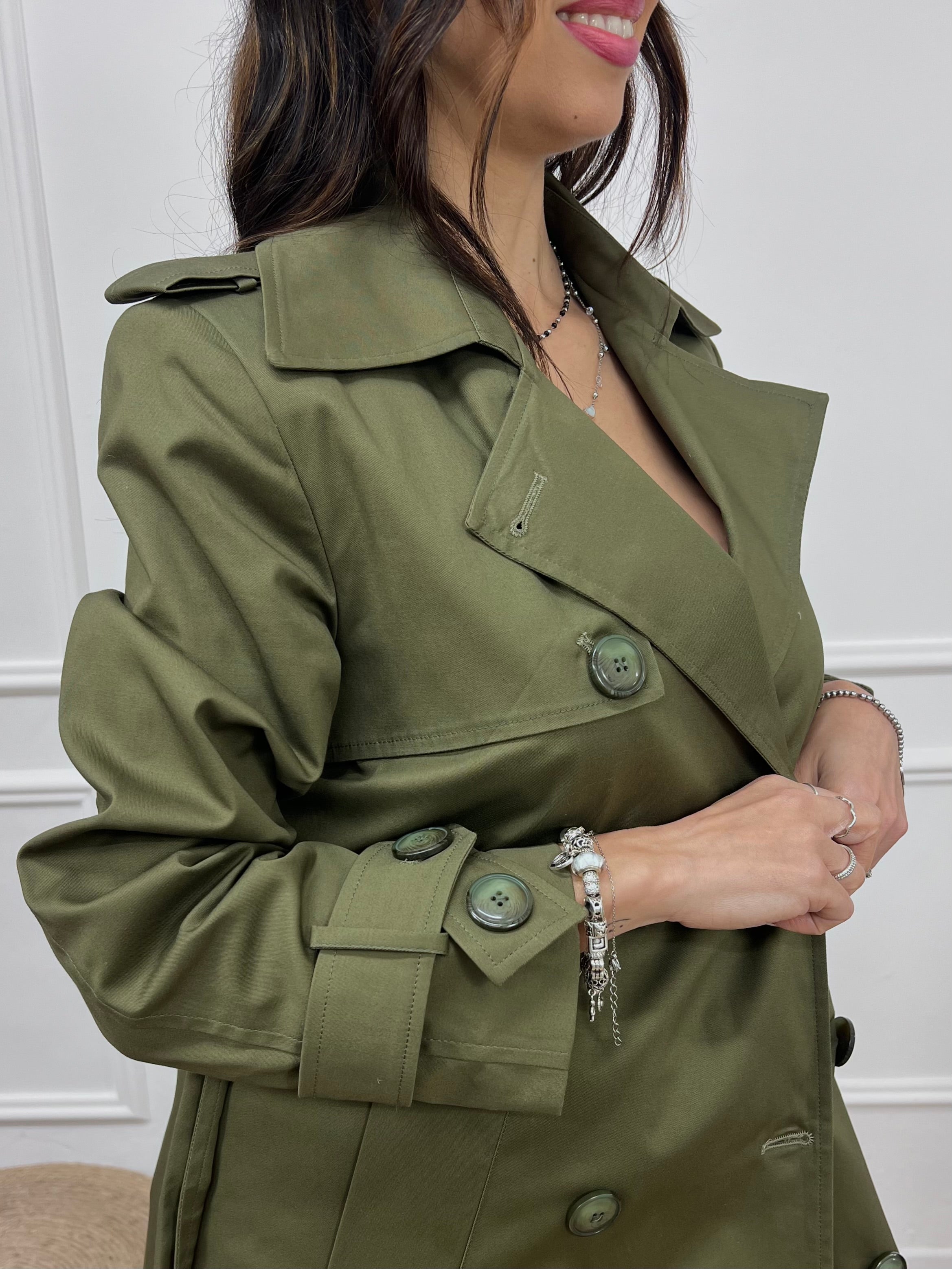 TRENCH LUNGO IRMA MILITARE SUSY MIX