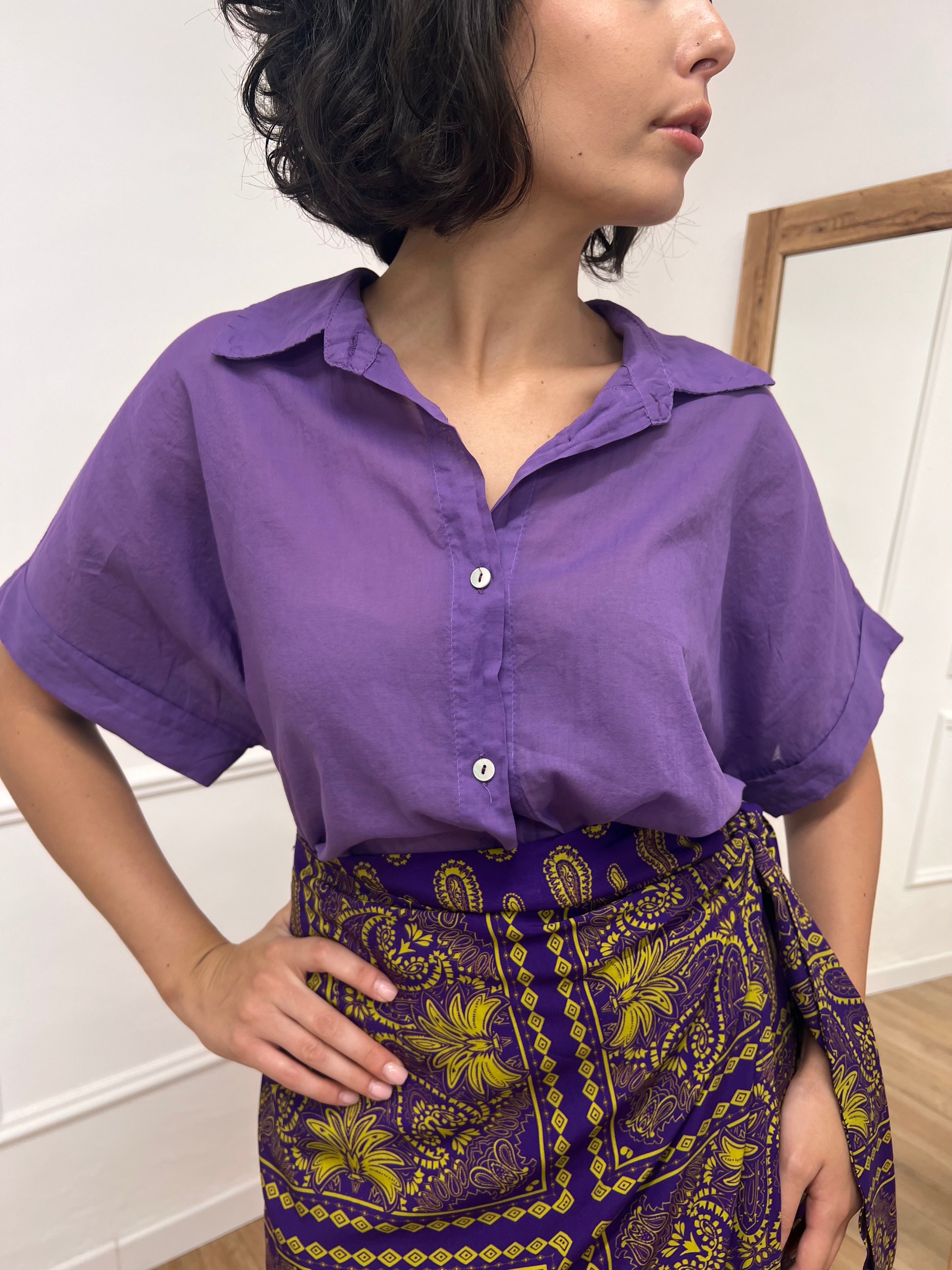 CAMICIA LUNGA MUSSOLA M/C BOTTONI JALE VIOLA SUSY MIX