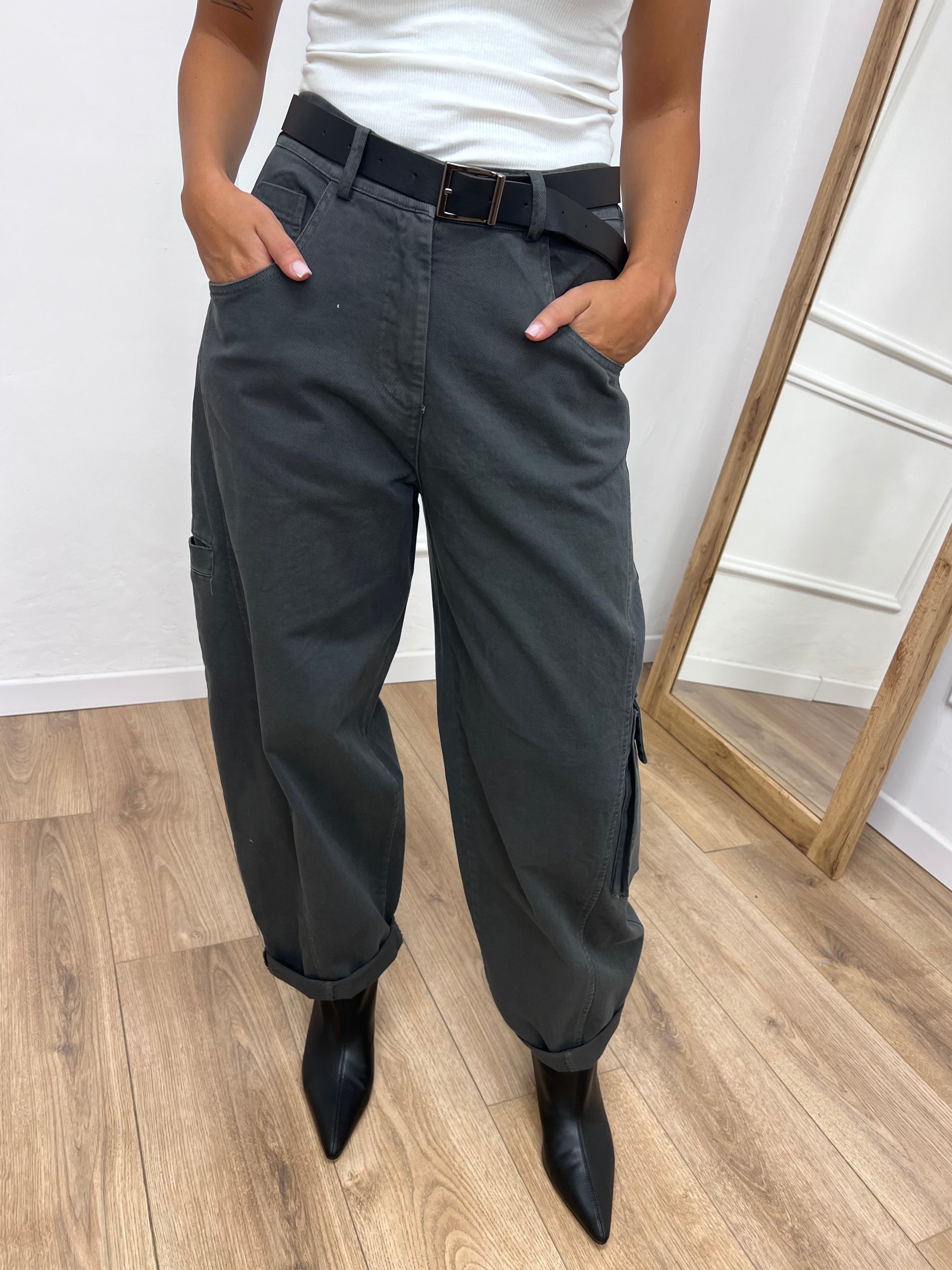 PANTALONE CARGO VITA ALTA MELISSA PIOMBO SUSY MIX