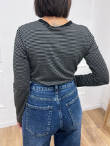 MAGLIA SERAFINO M/LUNGA RIGATA NOEMI NERO SUSY MIX