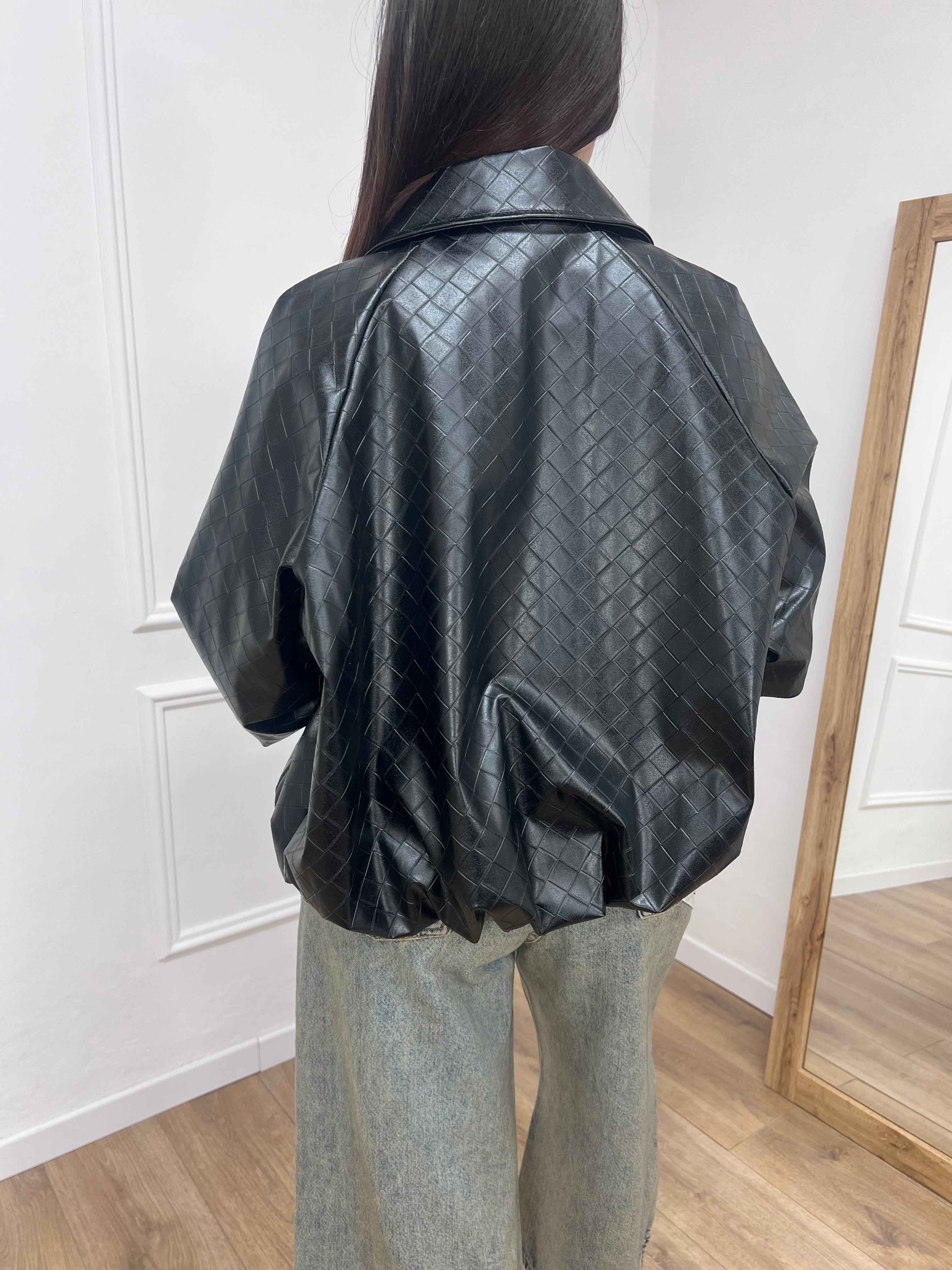 BOMBER ECO TRAMA INTRECCIATA BOTTEGA NERO SUSY MIX