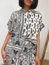 BLUSA BOTTONCINI FANTASIA BANDANA LATTE SUSY MIX