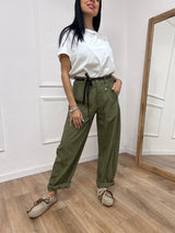 PANTALONE BALLON STELLINA CUPRO MILITARE SUSY MIX