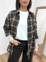 CAMICIA CHECK FLANELLA PAMELA MILITARE MOTEL