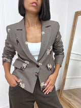 GIACCA CROP PEDY PULL RICAMI LILA VINO SISY MIX