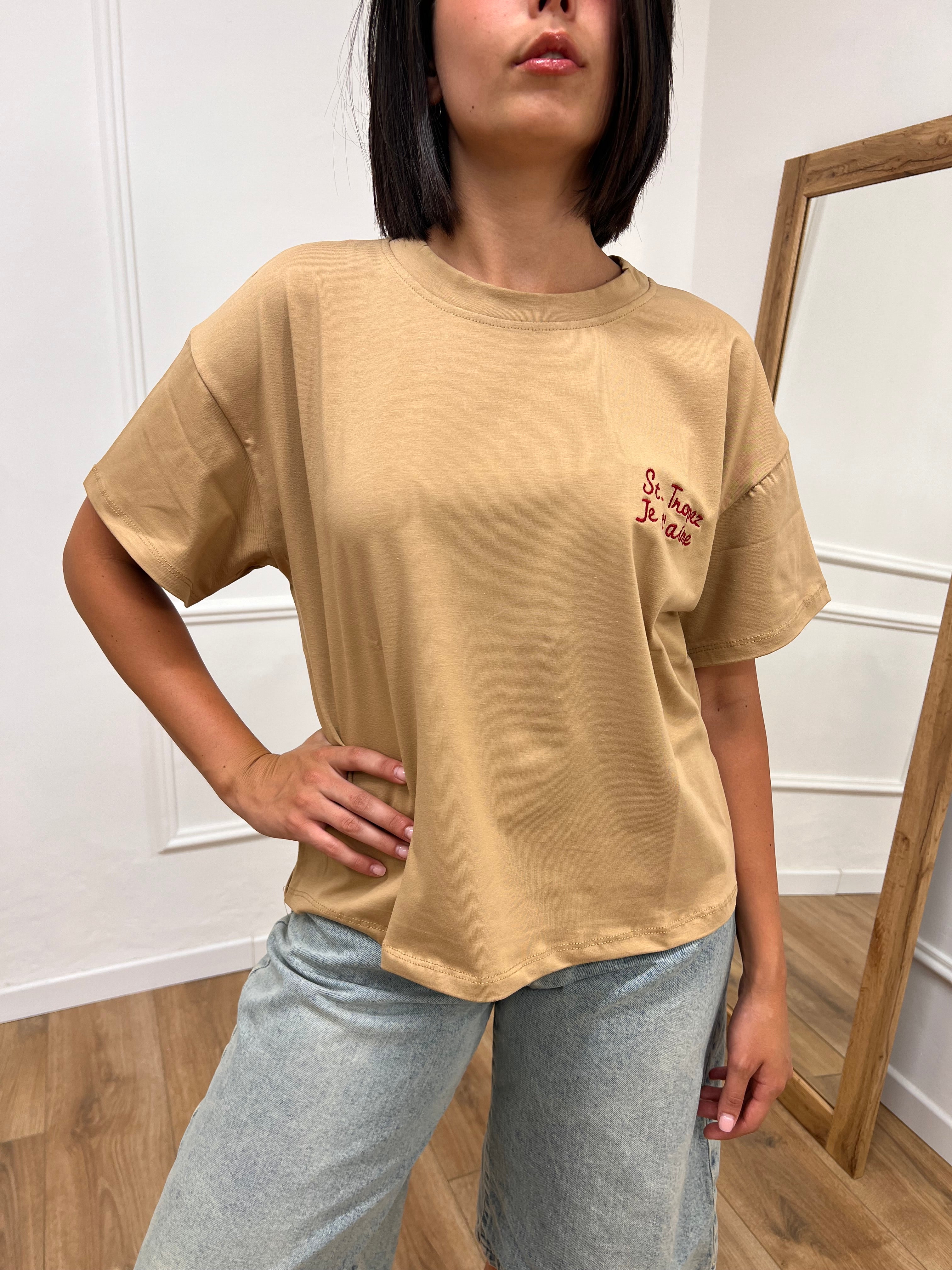 T-SHIRT M/C GIROCOLLO ST. TROPEZ BISCOTTO MOTEL