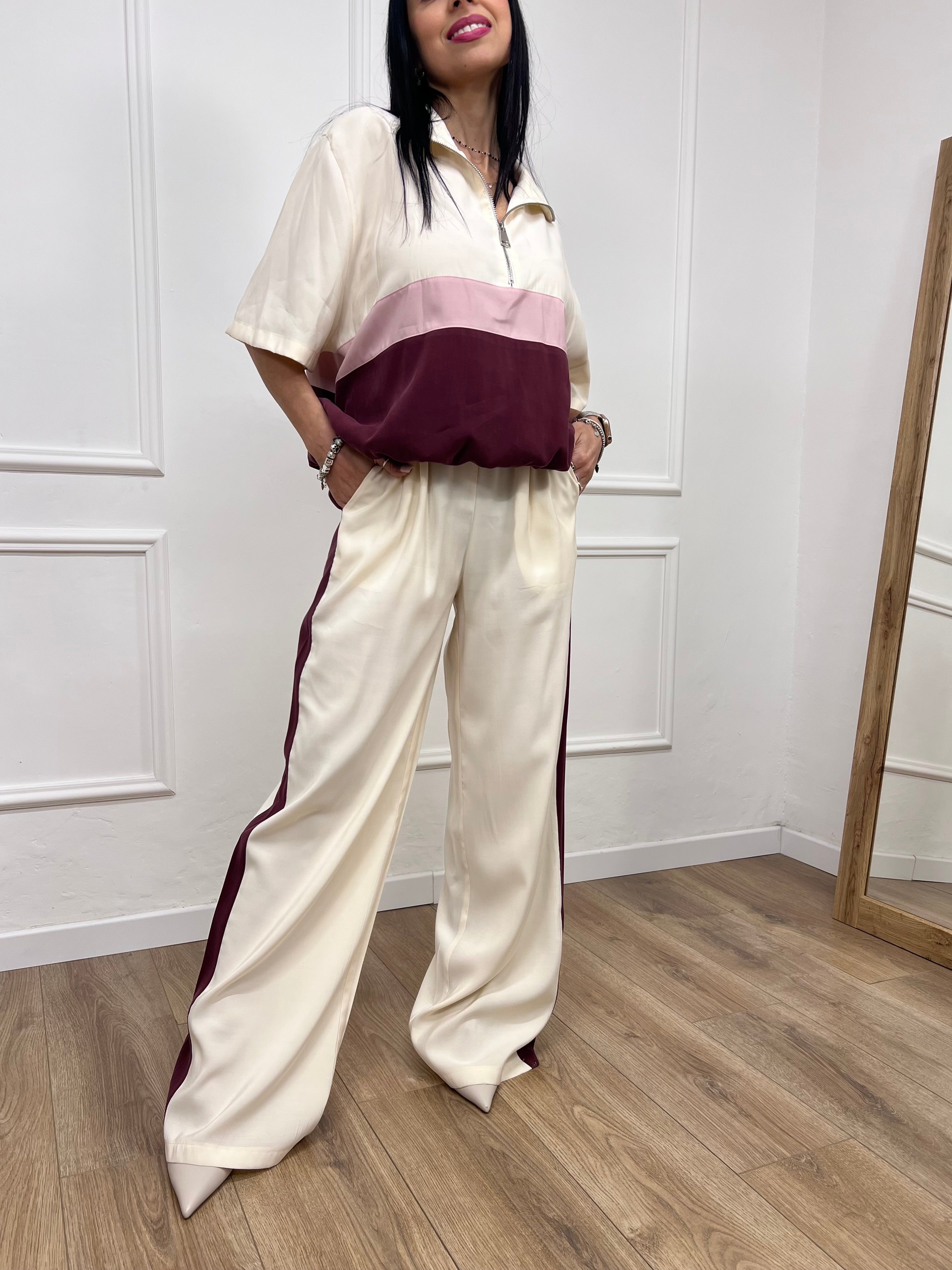 BLUSA M/C CERNIERA BICOLORE IRINA BURRO MOTEL