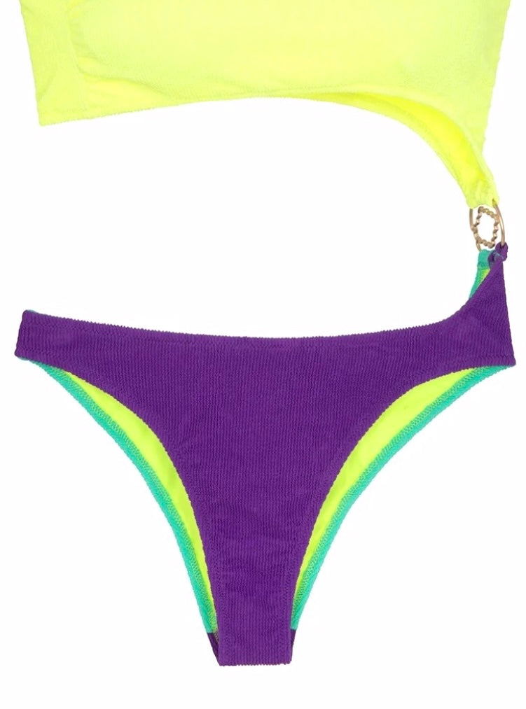 TRIKINI GOFFRATO GANCIO TOOLED FLUO