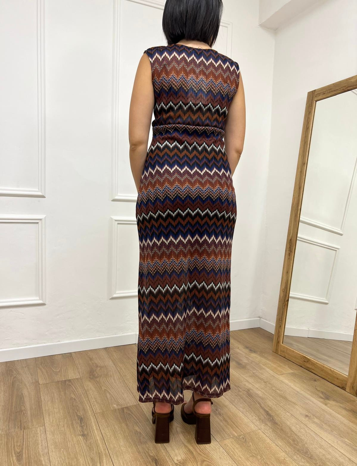 ABITO SCOLLO V NODO CROCHET SANNIE BLU