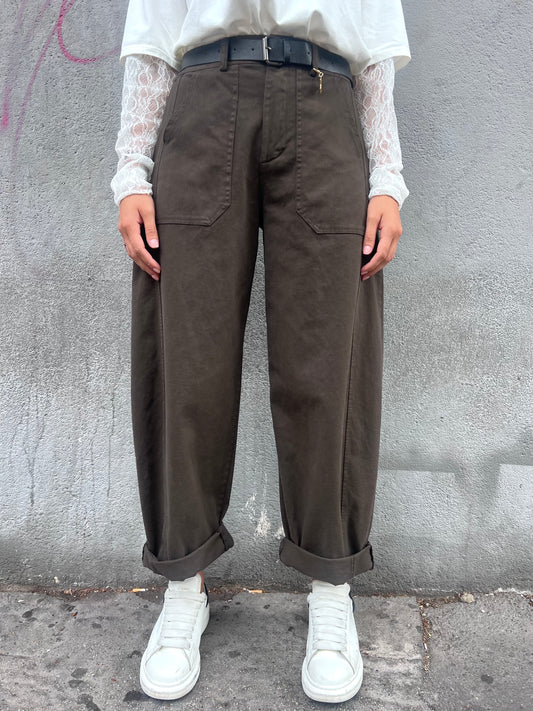 SUSY SUSY MIX PANTALONE VITA ALTA BALLON STELLINA MORO